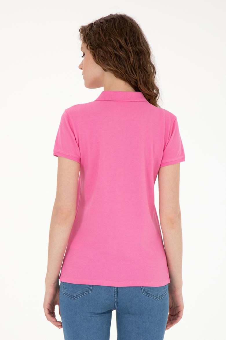 Kadın Pembe Basic Polo Yaka Tişört - 50262699073