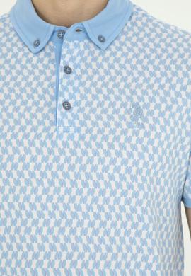 Erkek Slim Fit Polo Yaka Açık Mavi Tişört - 50281512031