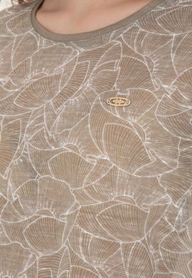 Kadın Haki Bisiklet Yaka Tişört - 50281800013