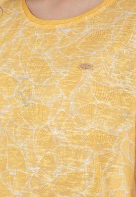 Kadın Safran Bisiklet Yaka Tişört - 50281800021