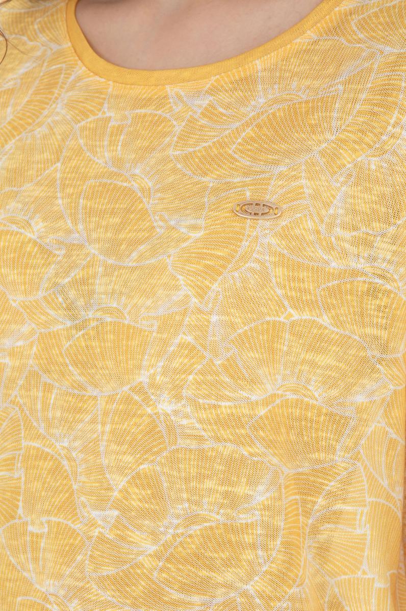 Kadın Safran Bisiklet Yaka Tişört