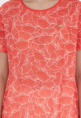 Kadın Nar Çiçeği Bisiklet Yaka Tişört - 50281800027