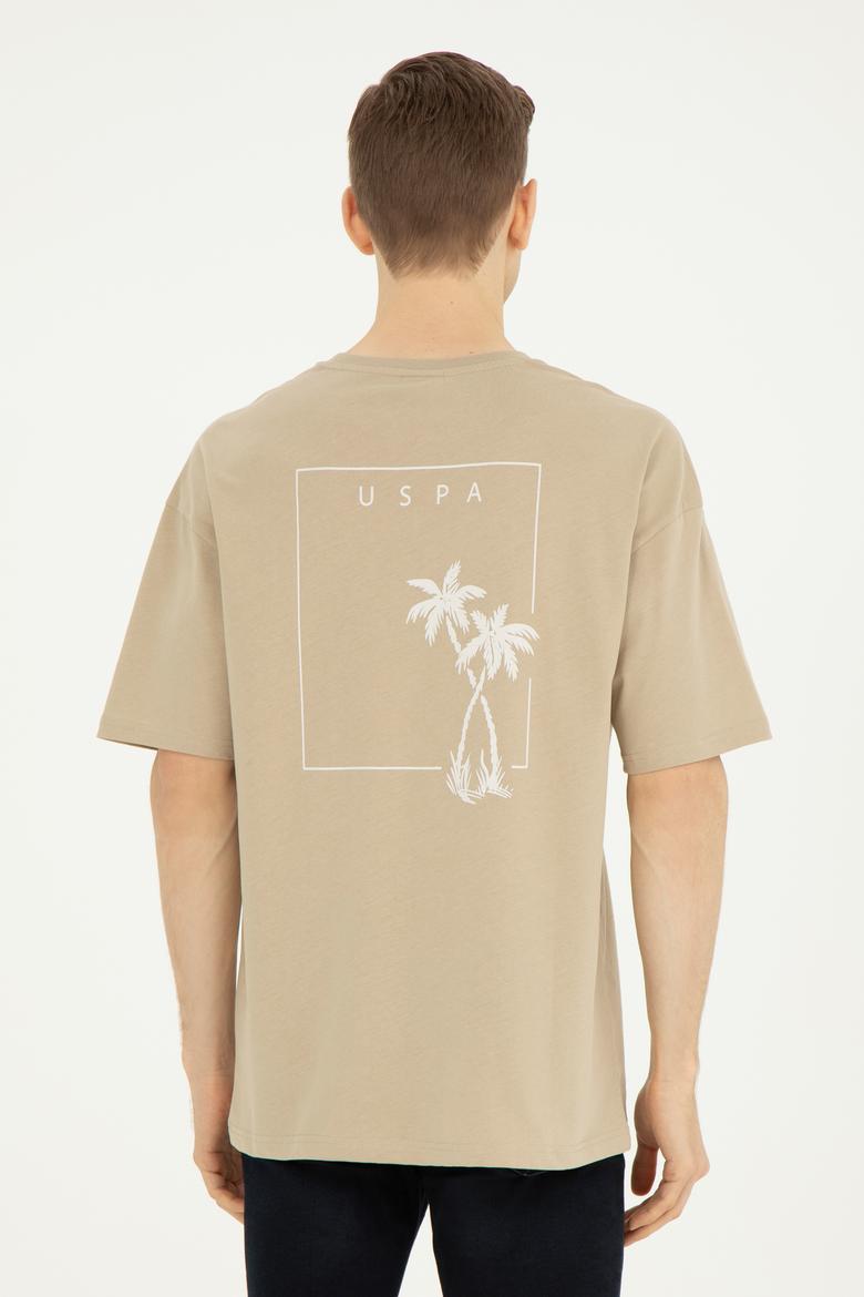 Erkek Comfort Fit Bisiklet Yaka Açık Haki Tişört - 50282029021