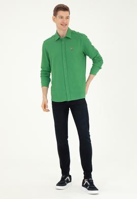 Erkek Yeşil Uzun Kollu Gömlek - 50284569010