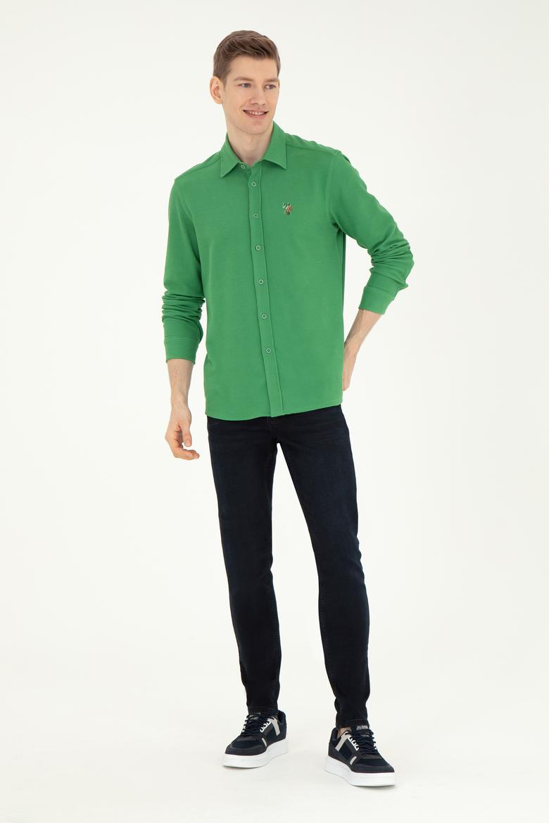 Erkek Yeşil Uzun Kollu Gömlek - 50284569010