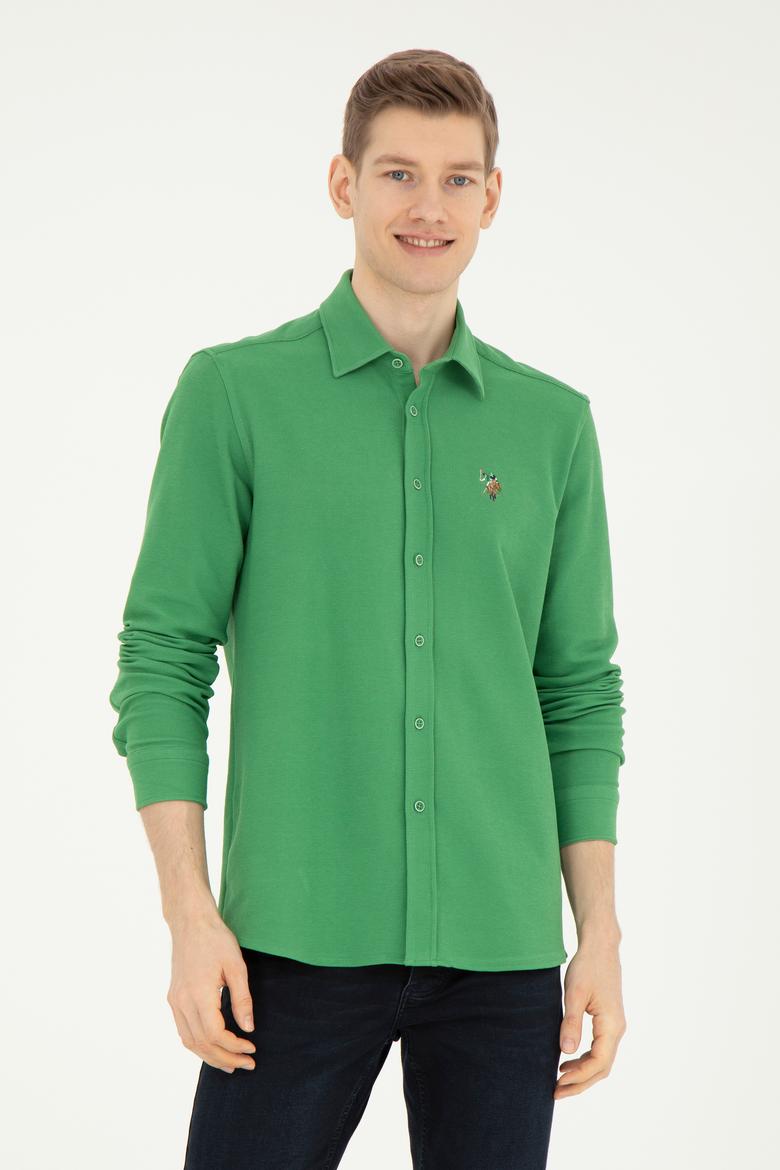 Erkek Yeşil Uzun Kollu Gömlek