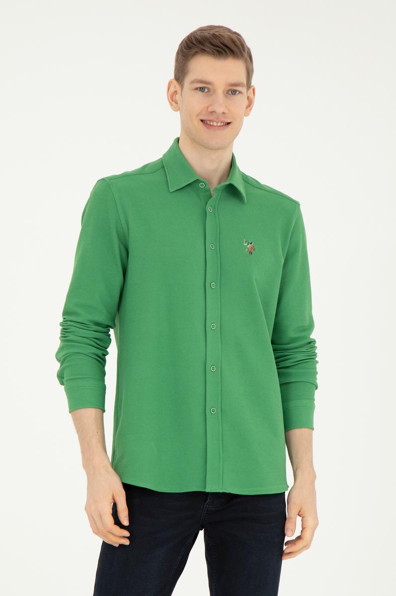 Erkek Yeşil Uzun Kollu Gömlek