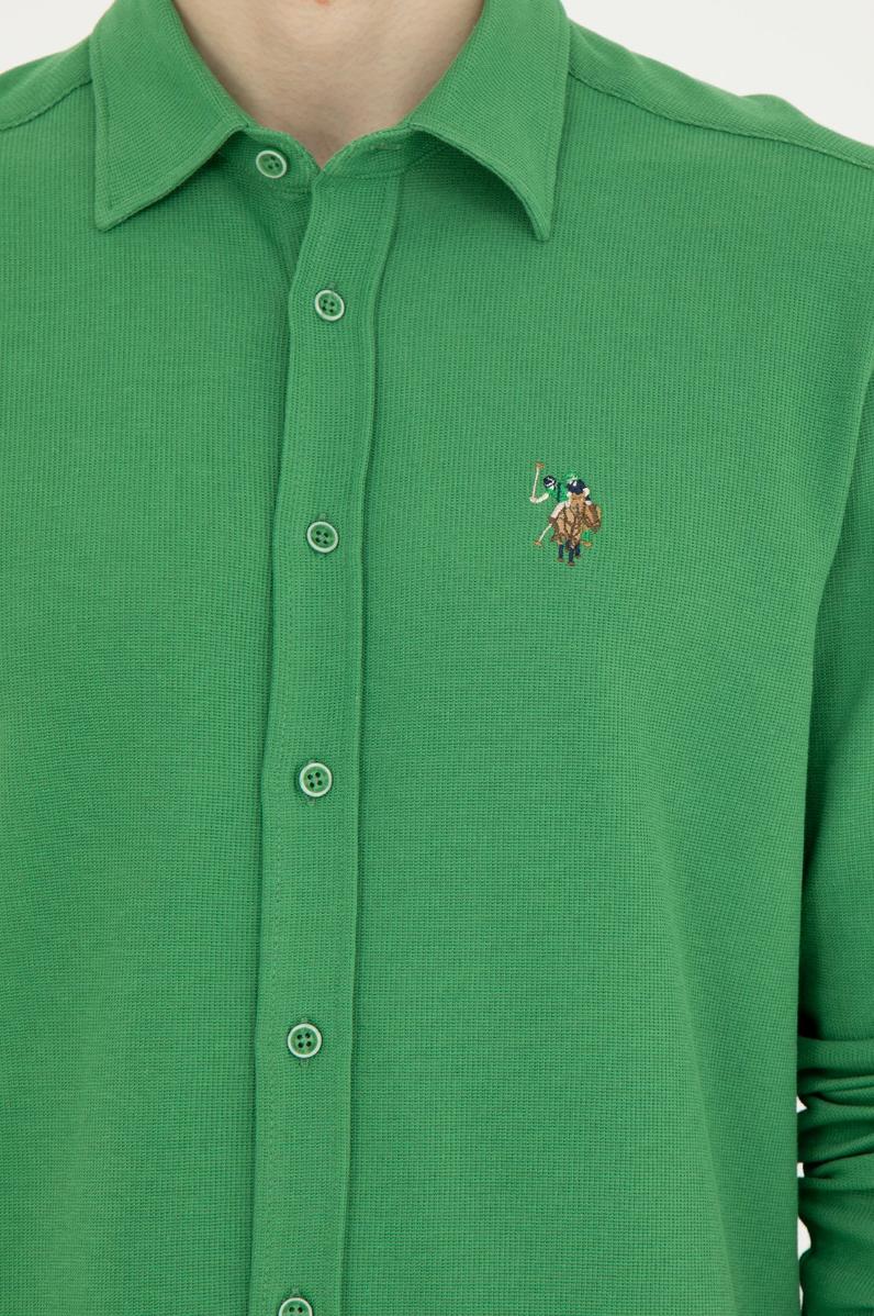 Erkek Yeşil Uzun Kollu Gömlek