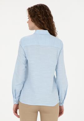 Kadın Mavi Uzun Kollu Gömlek - 50264052009