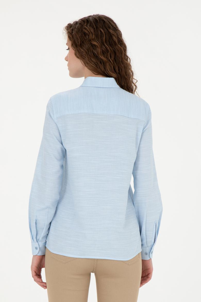 Kadın Mavi Uzun Kollu Gömlek - 50264052009