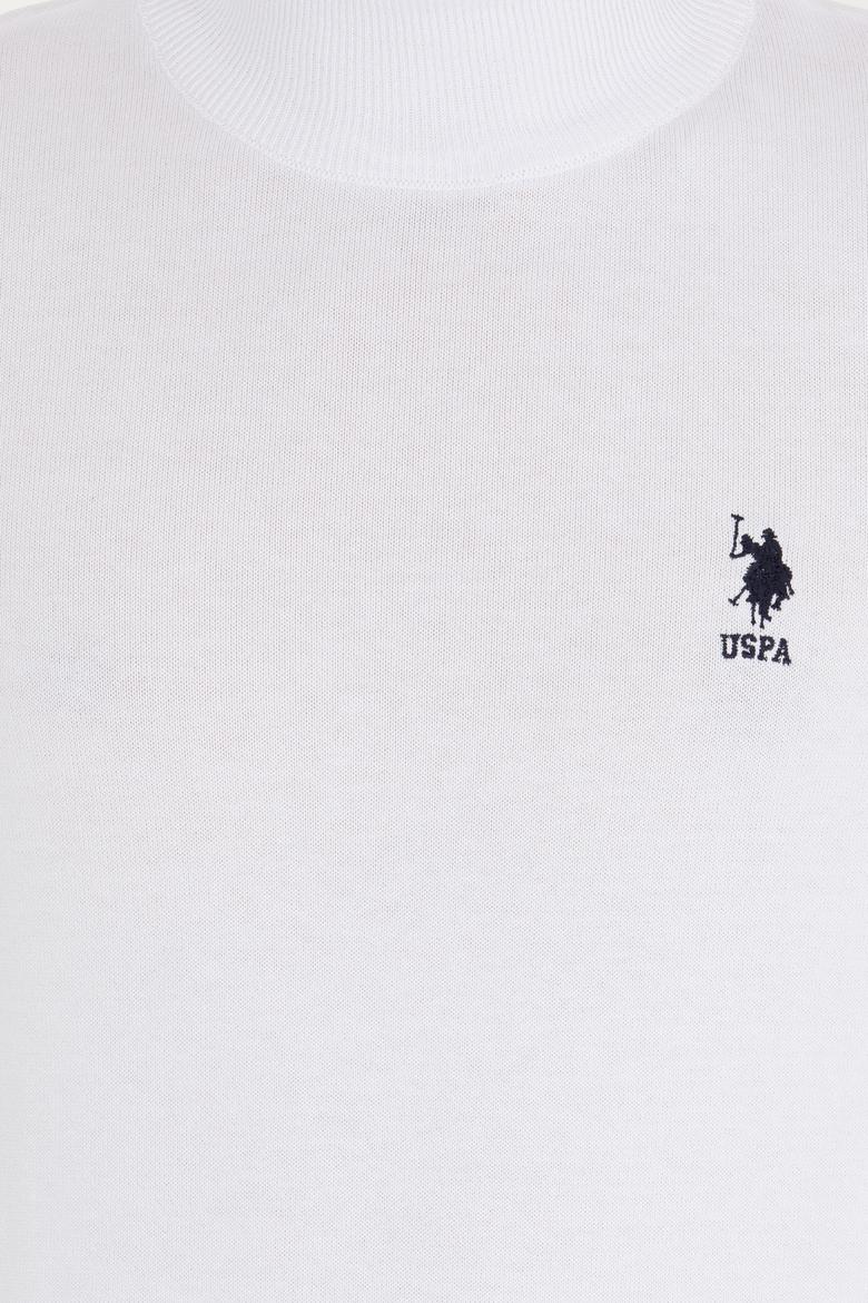 Erkek Beyaz Balıkçı Yaka Basic Triko Kazak - 50253449169