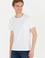 Erkek Beyaz Basic Bisiklet Yaka Tişört