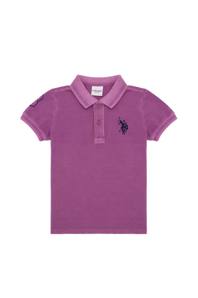 Erkek Çocuk Menekşe Polo Yaka Tişört