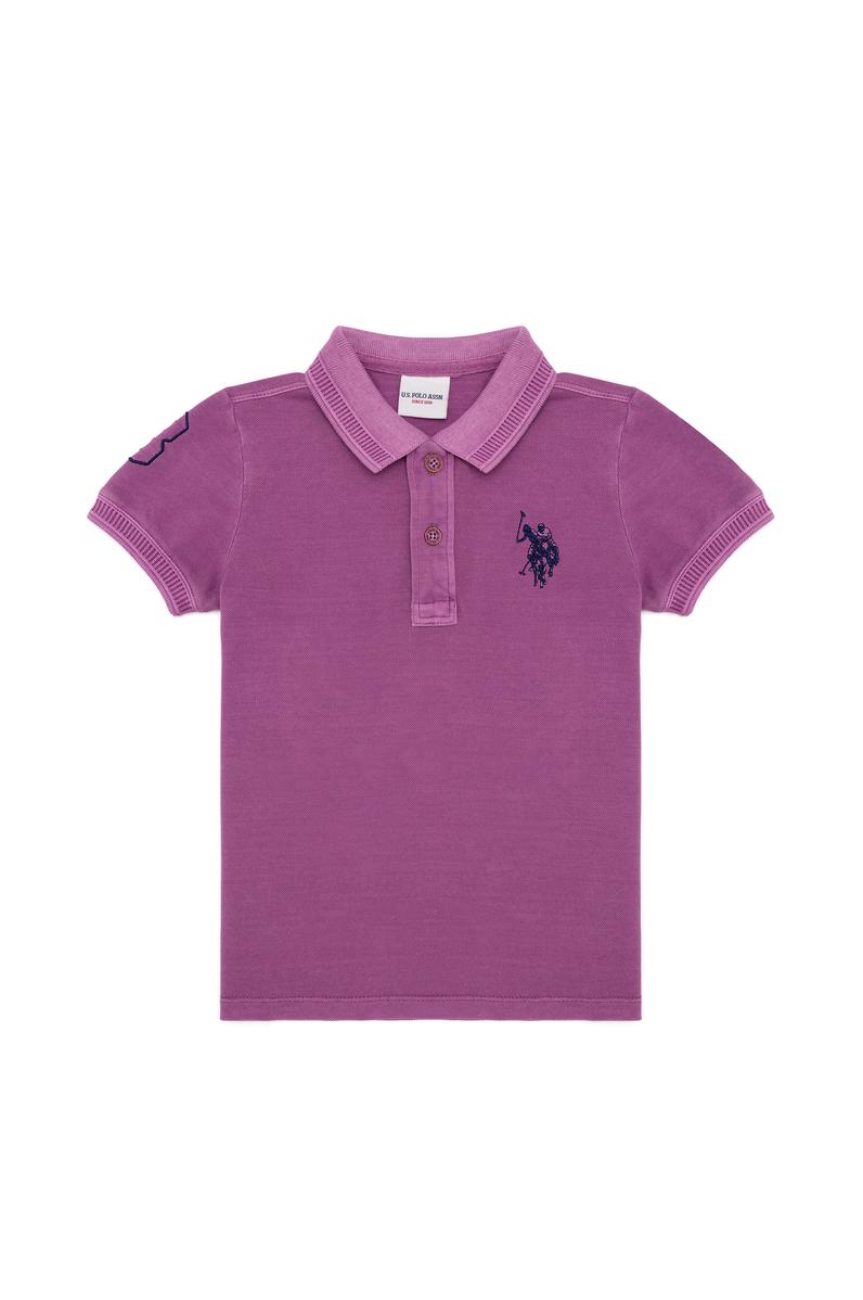 Erkek Çocuk Menekşe Polo Yaka Tişört