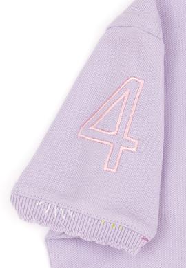 Kız Çocuk Lila Basic Polo Yaka Tişört - 50246795018