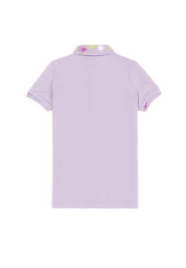 Kız Çocuk Lila Basic Polo Yaka Tişört - 50246795018