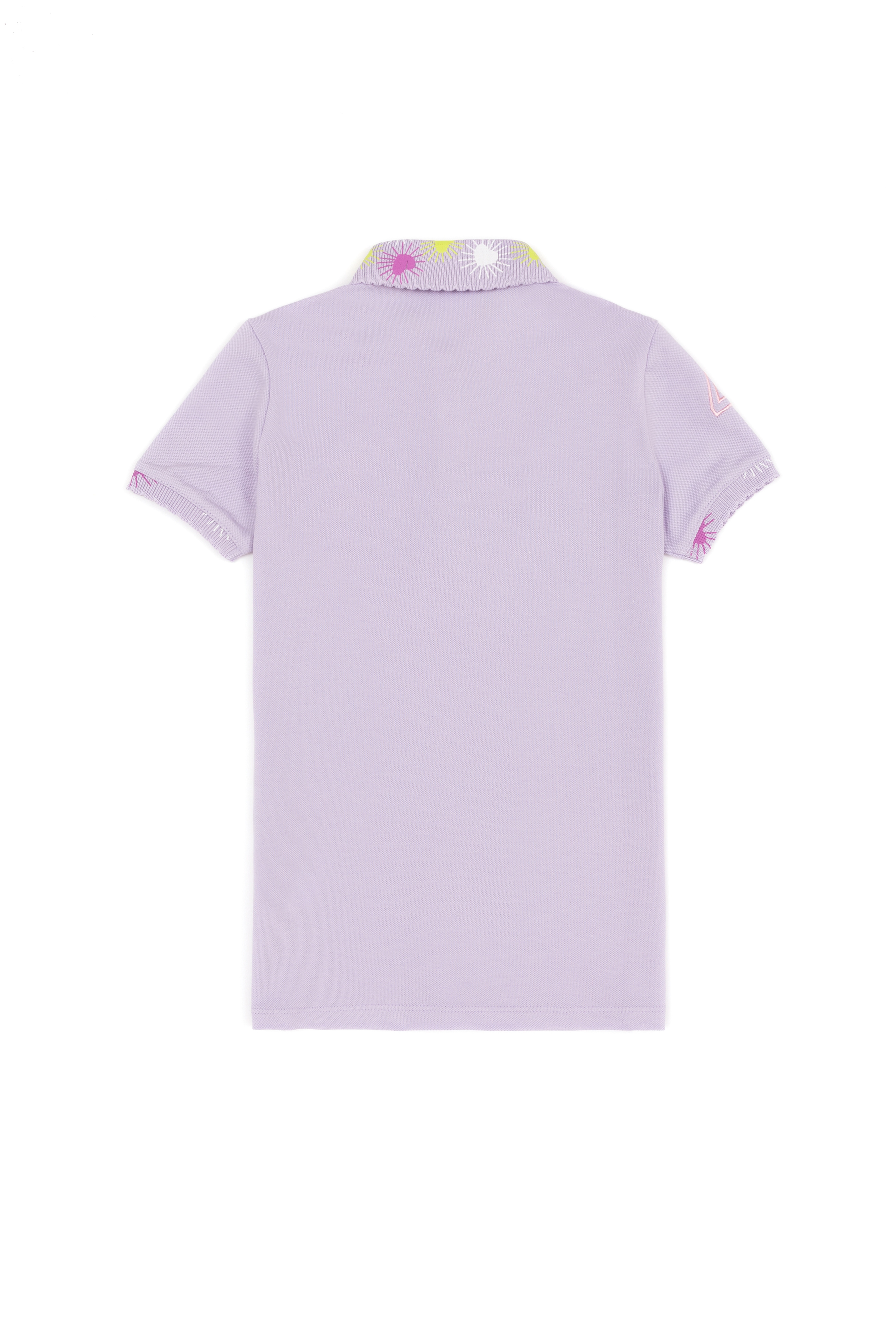 Kız Çocuk Lila Basic Polo Yaka Tişört - Image 2