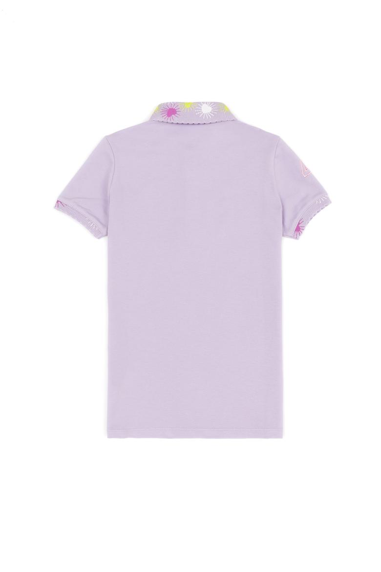 Kız Çocuk Lila Basic Polo Yaka Tişört - 50246795018