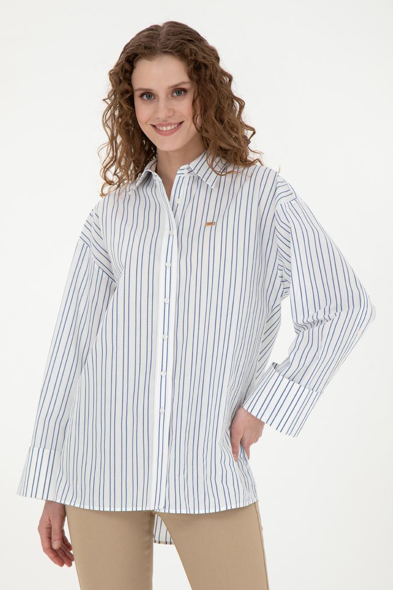 Kadın Ekru Uzun Kollu Gömlek - 50279792018