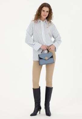 Kadın Ekru Uzun Kollu Gömlek - 50279792018