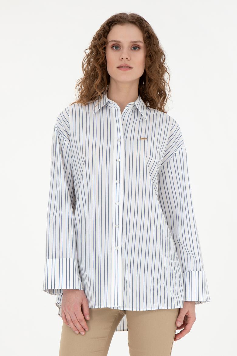 Kadın Ekru Uzun Kollu Gömlek - 50279792018