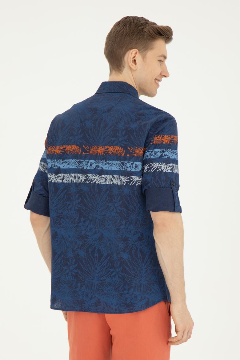 Erkek Lacivert Uzun Kollu Gömlek - 50283358009