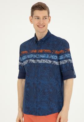 Erkek Lacivert Uzun Kollu Gömlek - 50283358009