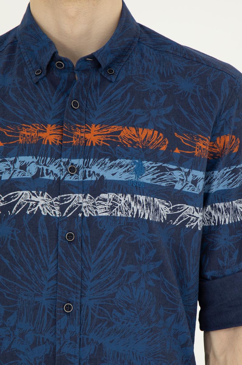 Erkek Lacivert Uzun Kollu Gömlek