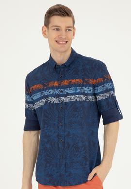 Erkek Lacivert Uzun Kollu Gömlek - 50283358009