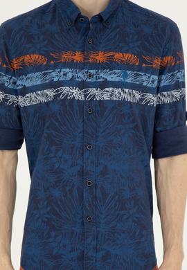 Erkek Lacivert Uzun Kollu Gömlek - 50283358009