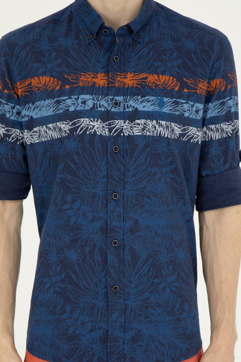 Erkek Lacivert Uzun Kollu Gömlek - 50283358009