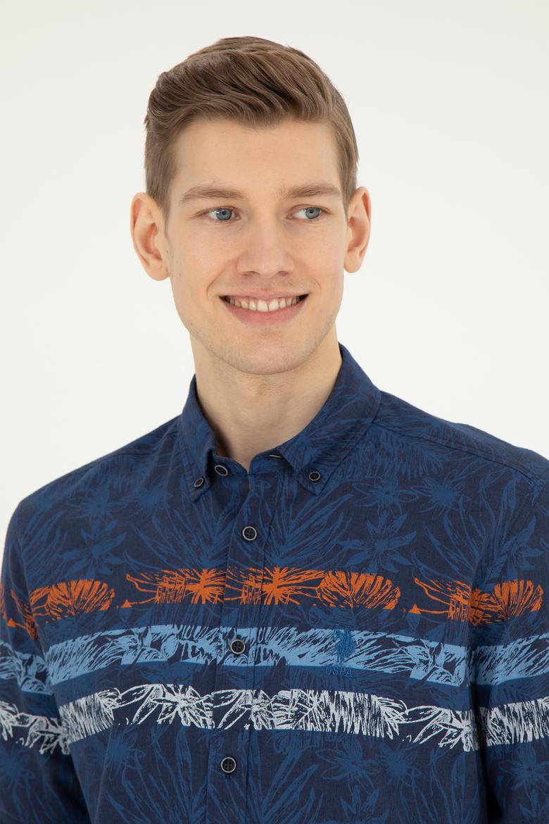 Erkek Lacivert Uzun Kollu Gömlek - 50283358009