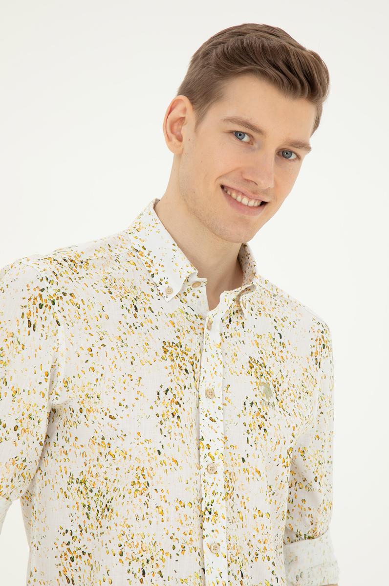 Erkek Haki Uzun Kollu Gömlek