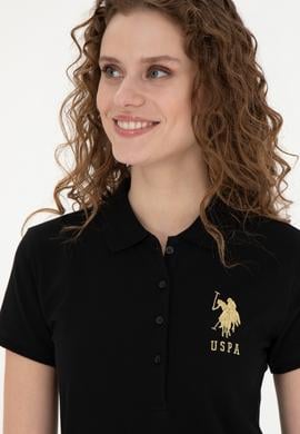 Kadın Siyah Basic Polo Yaka Tişört - 50262700050