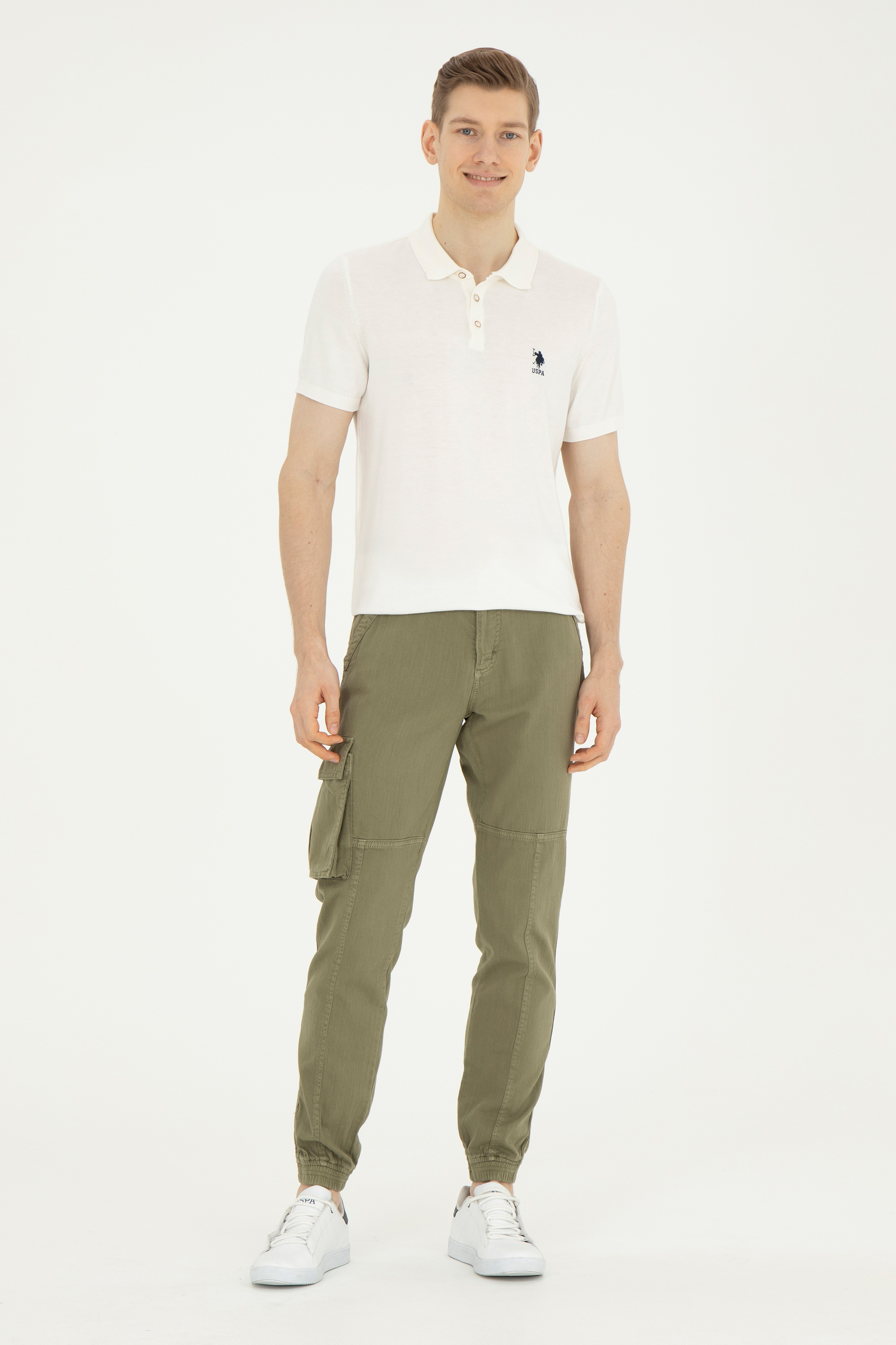 Erkek Jogger Fit Koyu Haki Kanvas Pantolon