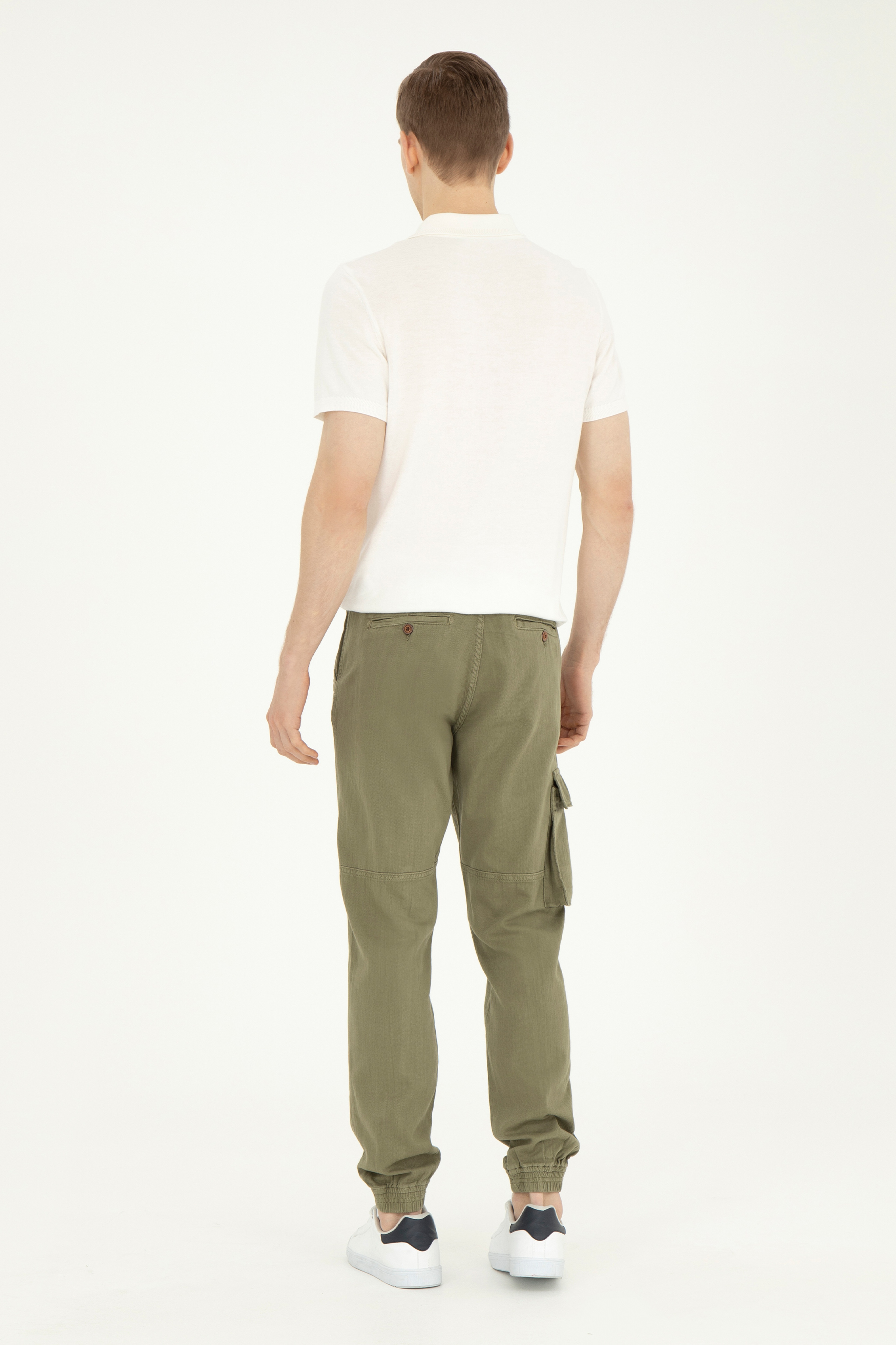 Erkek Jogger Fit Koyu Haki Kanvas Pantolon - Image 4