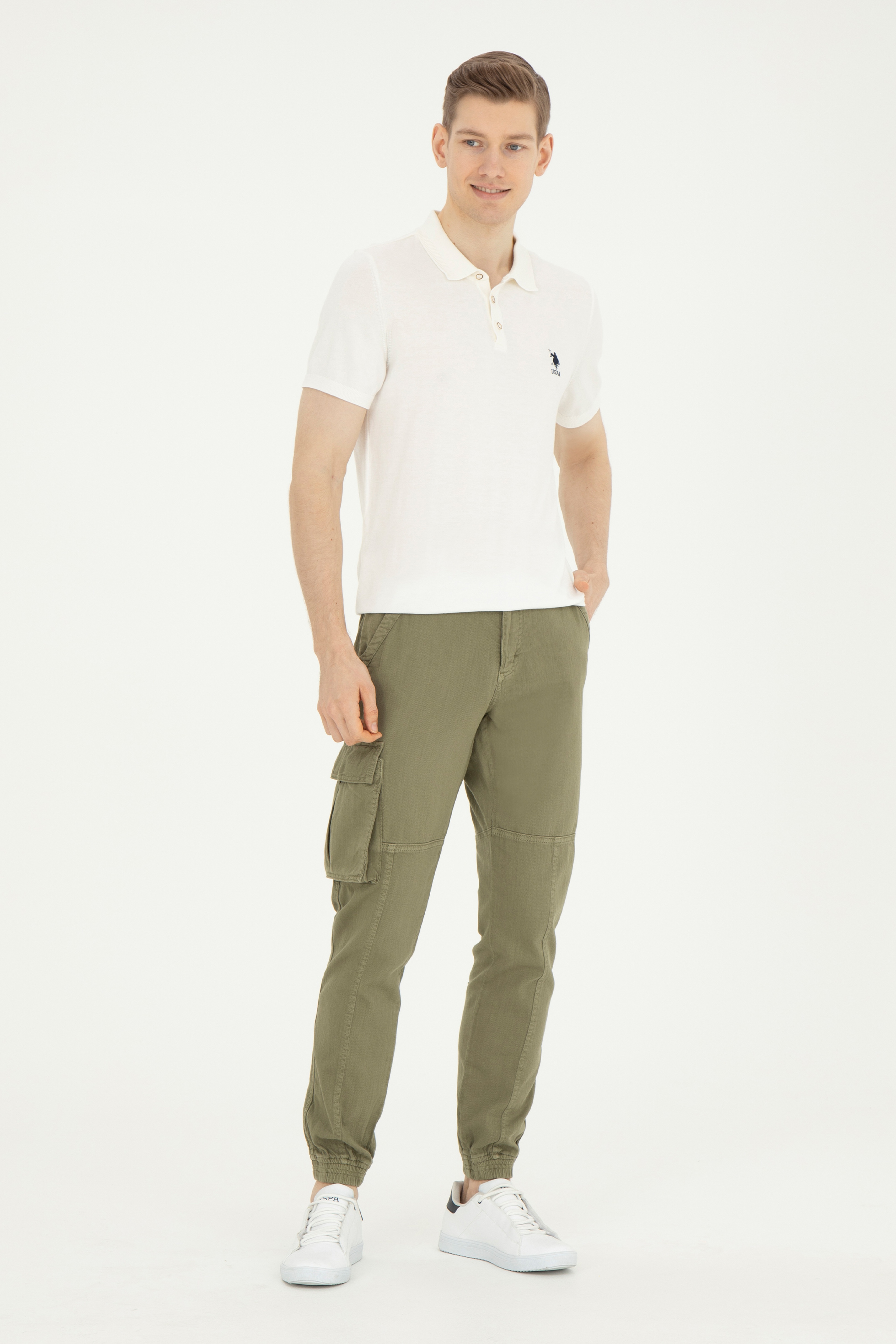 Erkek Jogger Fit Koyu Haki Kanvas Pantolon - Image 3