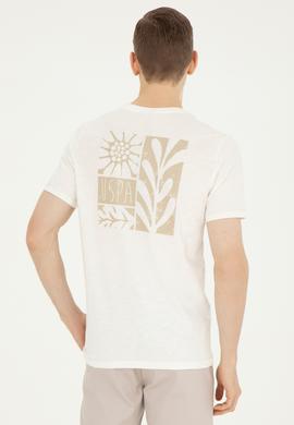 Erkek Regular Fit Bisiklet Yaka Ekru Tişört - 50281052061