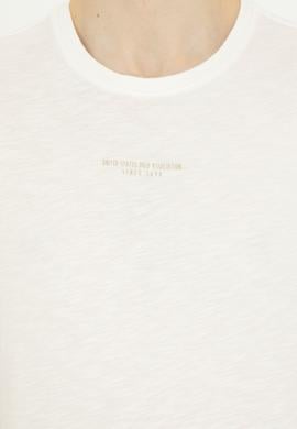 Erkek Regular Fit Bisiklet Yaka Ekru Tişört - 50281052061