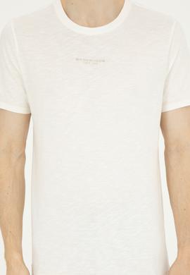 Erkek Regular Fit Bisiklet Yaka Ekru Tişört - 50281052061