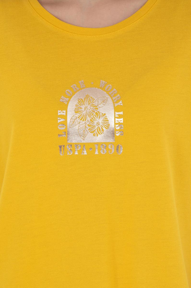 Kadın Safran Bisiklet Yaka Tişört