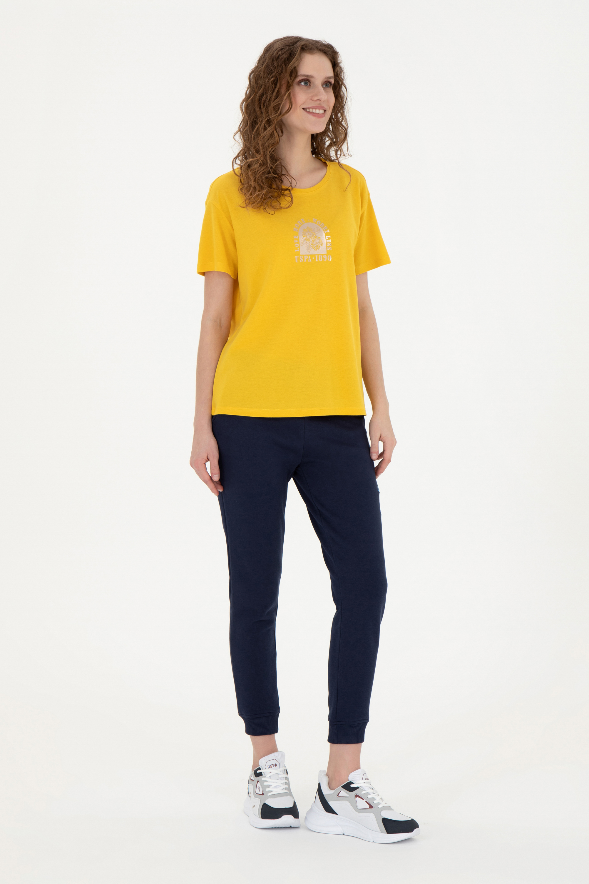 تی شرت یقه گرد ریلکس یقه گرد زنانه یو اس پولو | U.S. Polo Assn. - تصویر 4