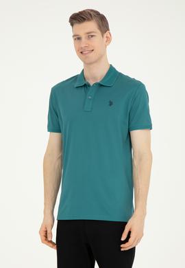 Erkek Regular Fit Polo Yaka Koyu Yeşil Tişört - 50281840069