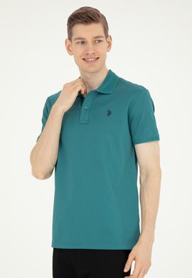 Erkek Regular Fit Polo Yaka Koyu Yeşil Tişört - 50281840069