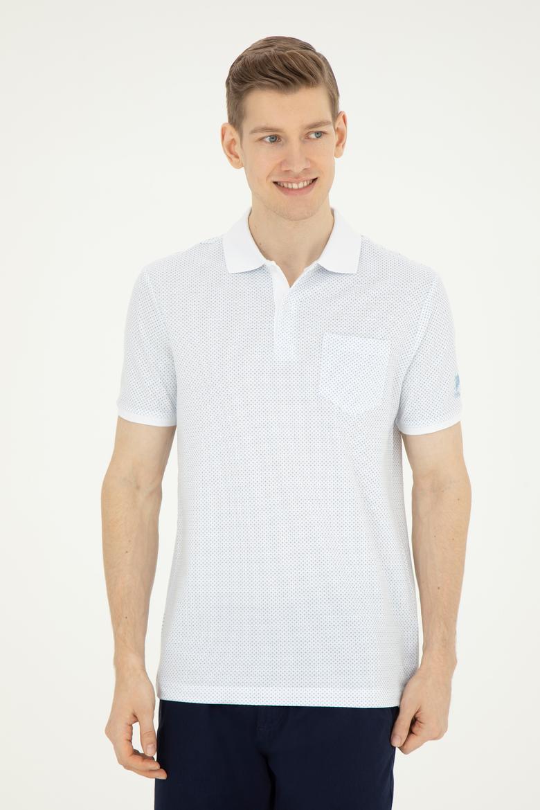 Erkek Regular Fit Polo Yaka Açık Mavi Tişört - 50281944041