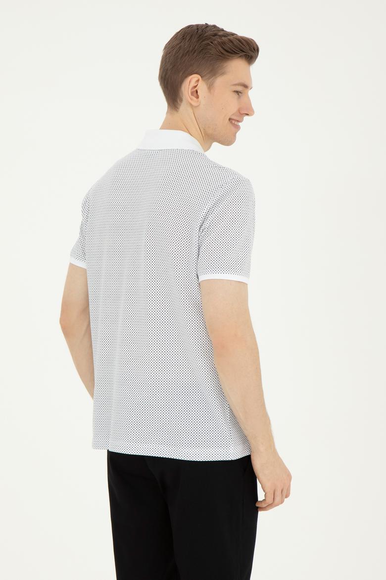 Erkek Regular Fit Polo Yaka Beyaz Tişört - 50281944051