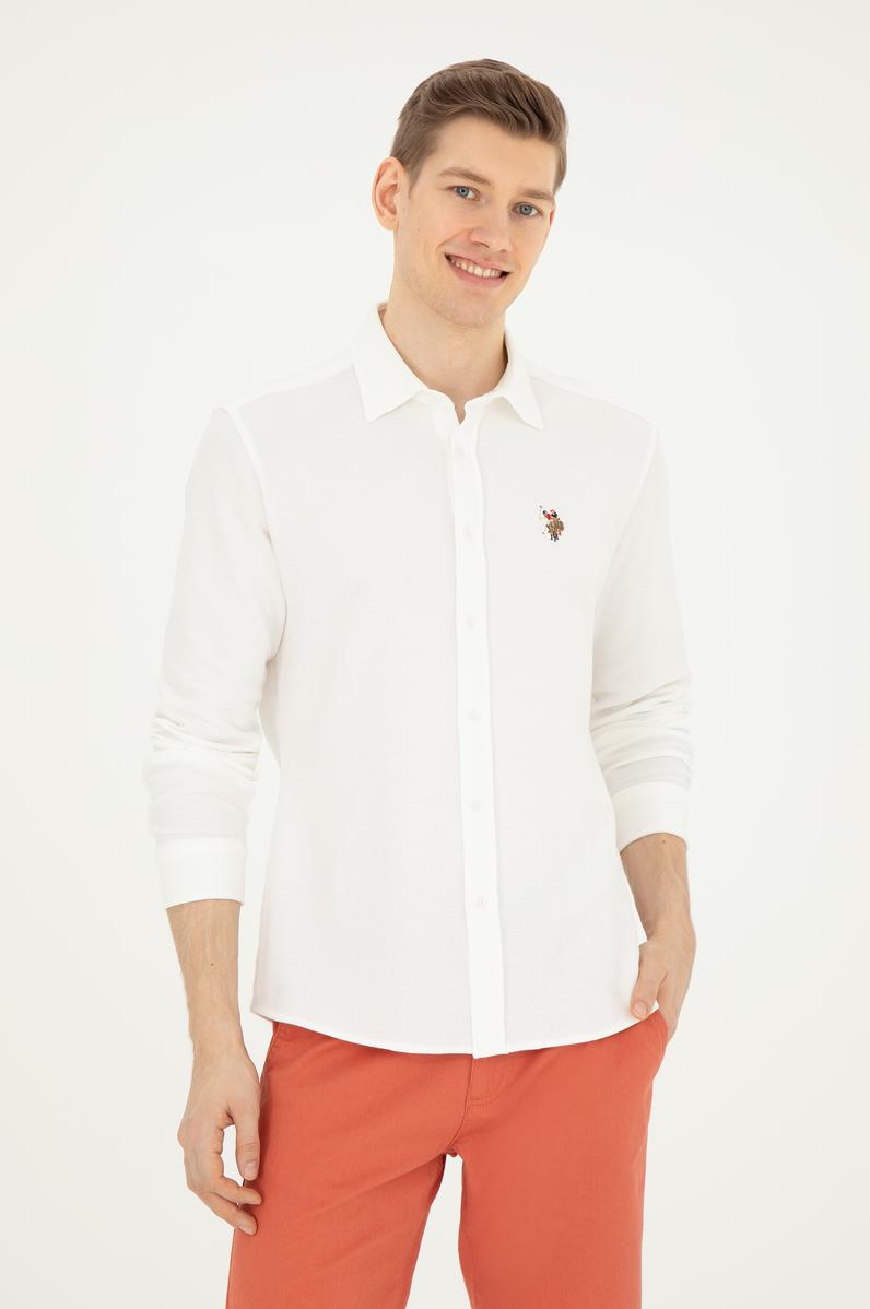 Erkek Beyaz Uzun Kollu Gömlek