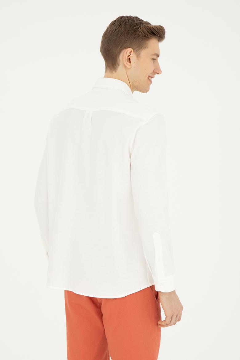 Erkek Beyaz Uzun Kollu Gömlek - 50284569023