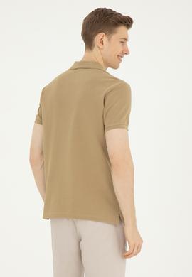 Erkek Slim Fit Polo Yaka Haki Basic Tişört - 50286724048