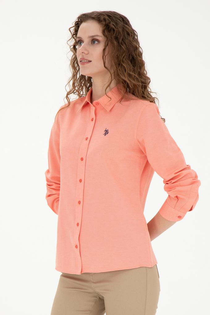 Kadın Nar Çiçeği Uzun Kollu Basic Gömlek